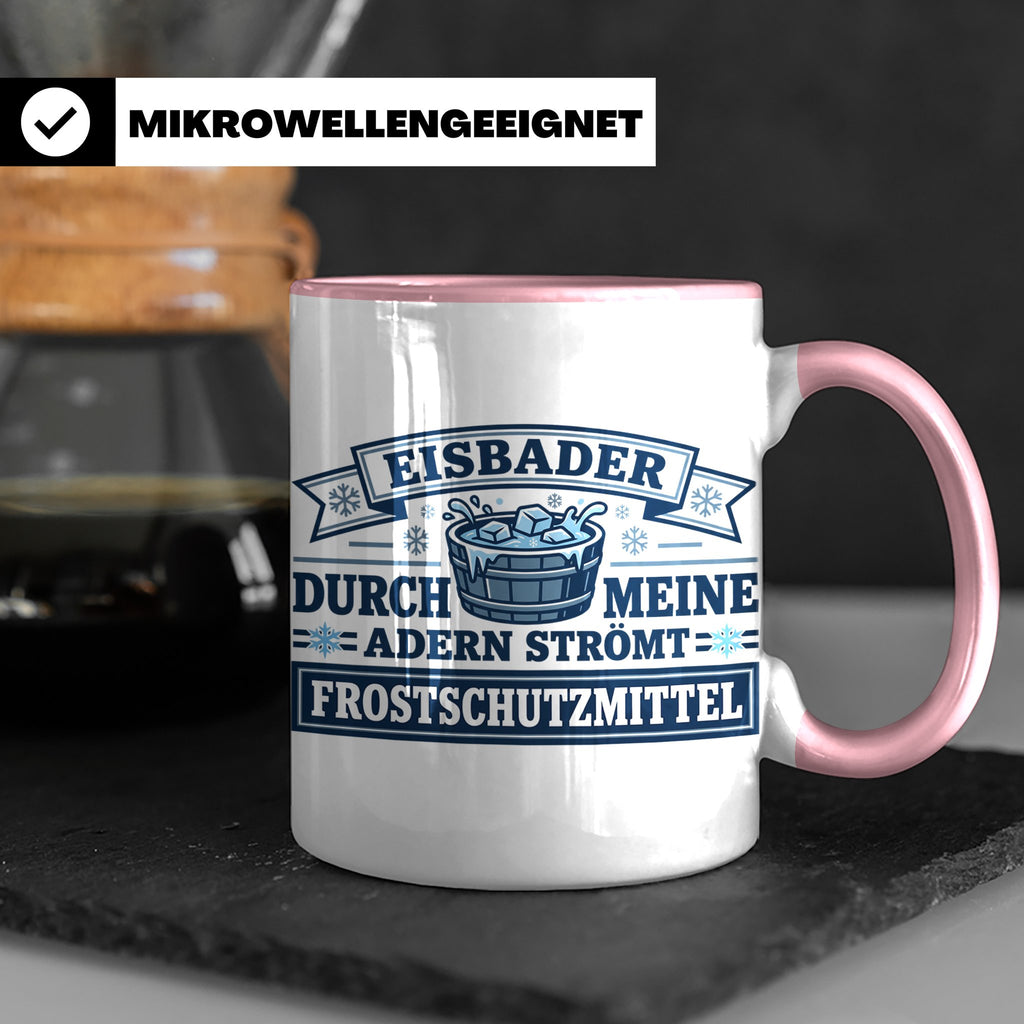 Eisbader Tasse Frostschutzmittel Spruch | Geschenk für Winte – Rosa [farbe:rosa]