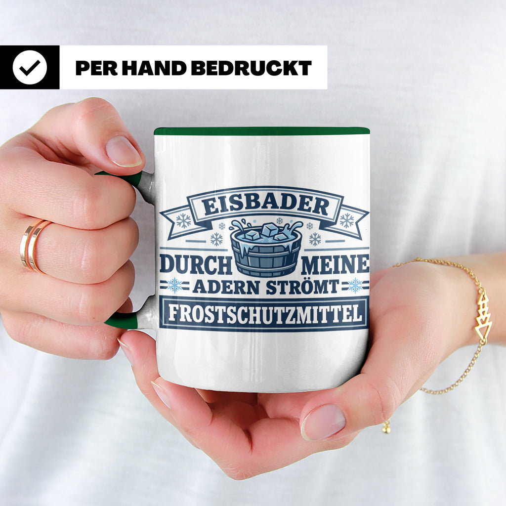 Eisbader Tasse Frostschutzmittel Spruch | Geschenk für Winte – Grün [farbe:grün]