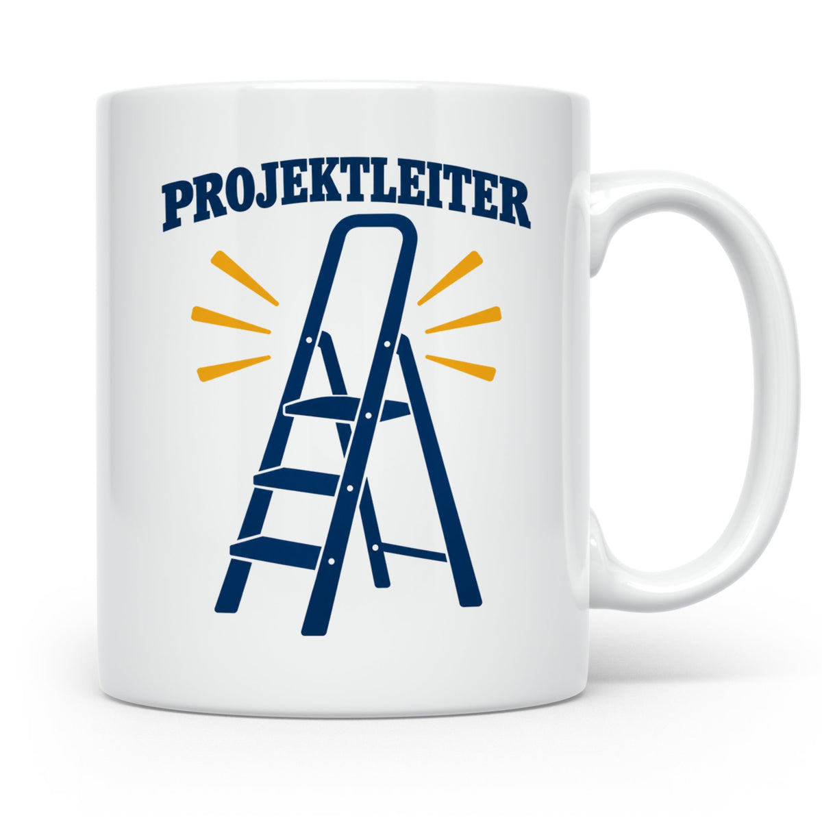 Projektleiter Tasse lustig mit Leiter Spruch, witzige Kaffee – Weiß [farbe:weiß]