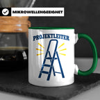 Projektleiter Tasse lustig mit Leiter Spruch, witzige Kaffee – Grün [farbe:grün]