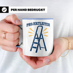 Projektleiter Tasse lustig mit Leiter Spruch, witzige Kaffee – Blau [farbe:blau]