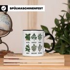Kräutertasse mit Küchenkräuter Motiv für Gärtner & Koch, Bot – Schwarz [farbe:schwarz]