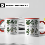 Kräutertasse mit Küchenkräuter Motiv für Gärtner & Koch, Bot – Rot [farbe:rot]