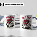 Pianistin Tasse This Girl Loves Pianos Spruch Kaffeebecher f – Blau [farbe:blau]
