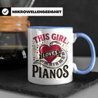 Pianistin Tasse This Girl Loves Pianos Spruch Kaffeebecher f – Blau [farbe:blau]