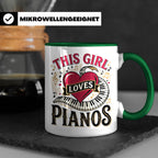Pianistin Tasse This Girl Loves Pianos Spruch Kaffeebecher f – Grün [farbe:grün]