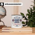 Hobby Horse Mädchen Tasse Spruch So sieht ein cooles Mädchen – Schwarz [farbe:schwarz]