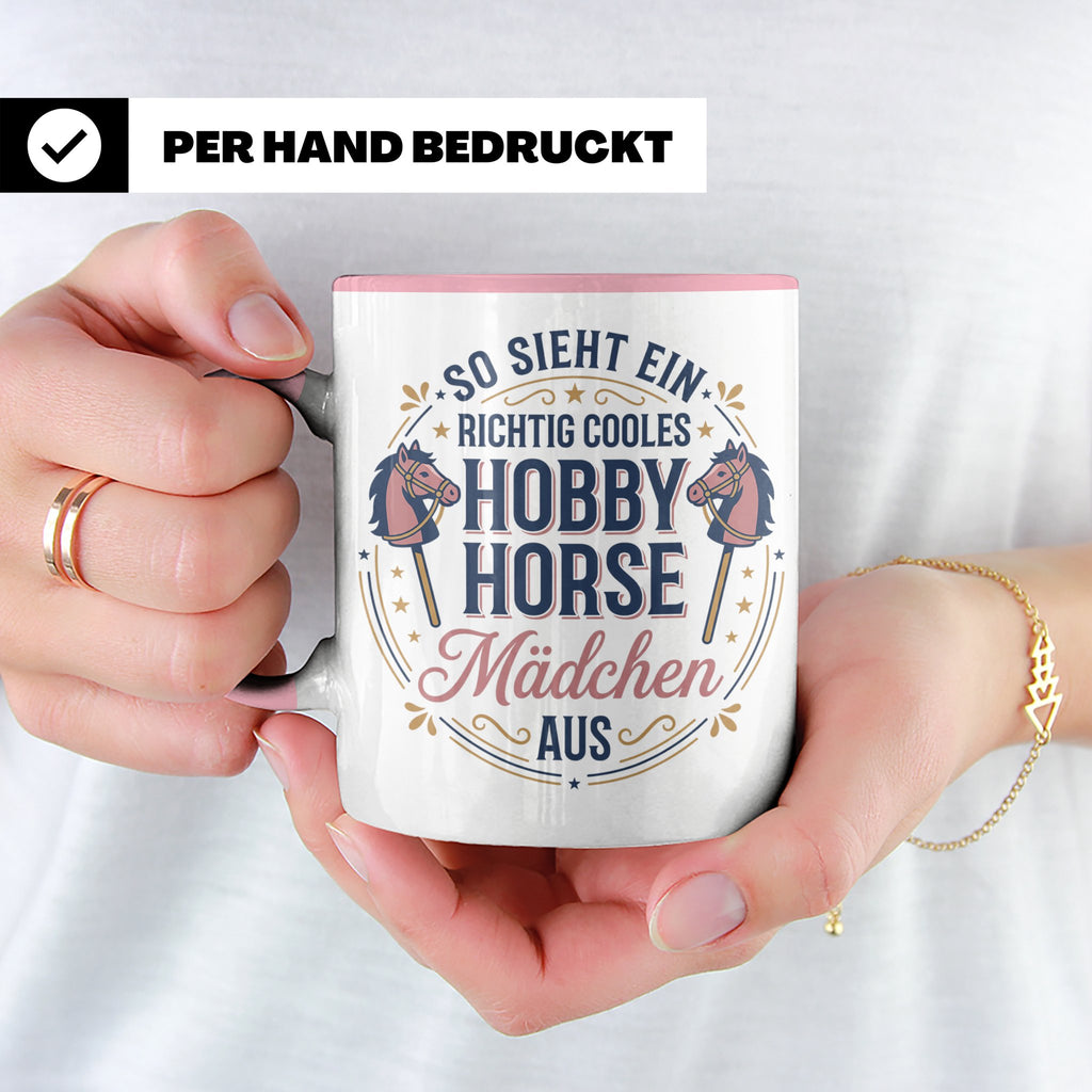 Hobby Horse Mädchen Tasse Spruch So sieht ein cooles Mädchen – Rosa [farbe:rosa]