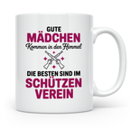 Schützenverein Tasse - Gute Mädchen Himmel, Beste Schützen G – Weiß [farbe:weiß]
