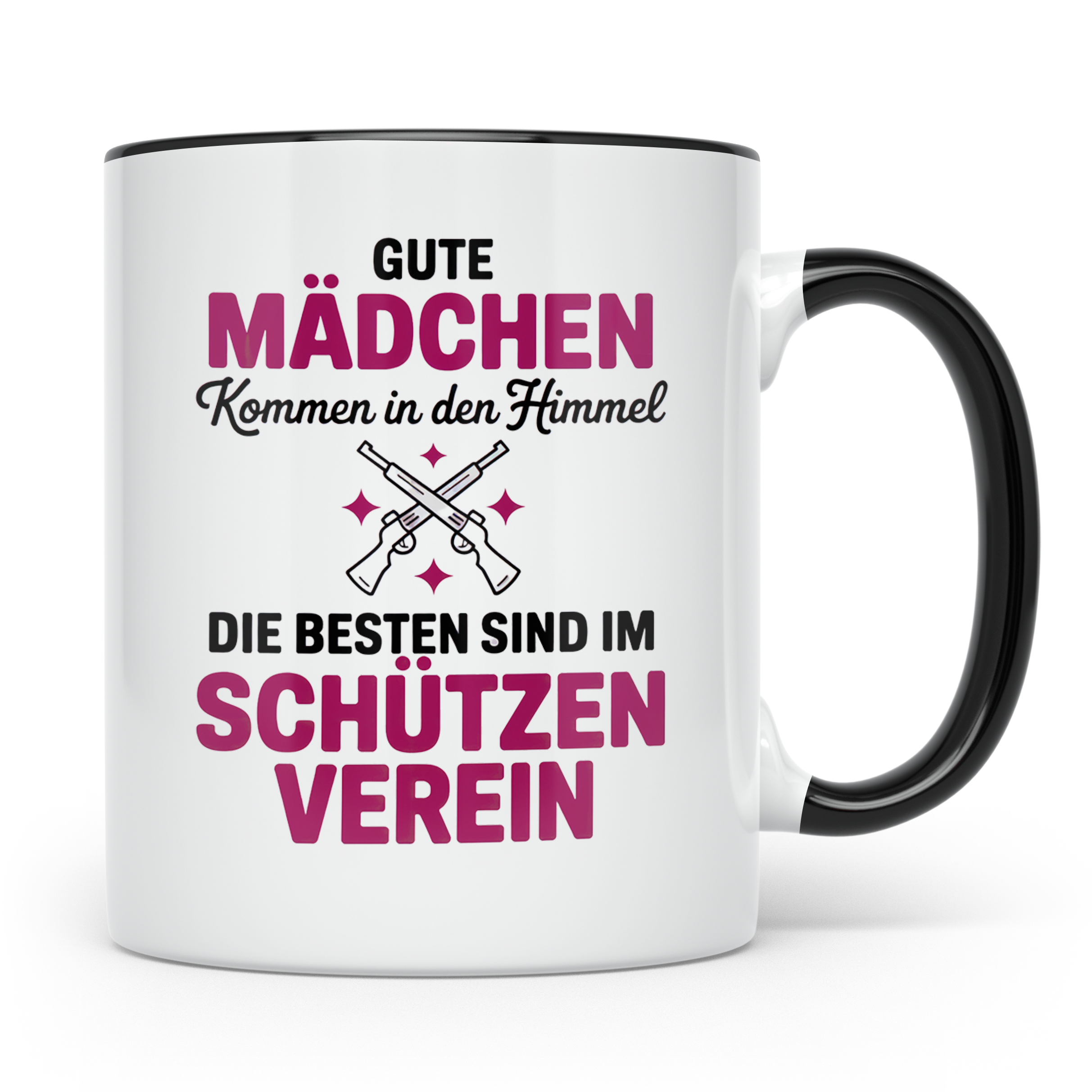Schützenverein Tasse - Gute Mädchen Himmel, Beste Schützen G – Schwarz [farbe:schwarz]