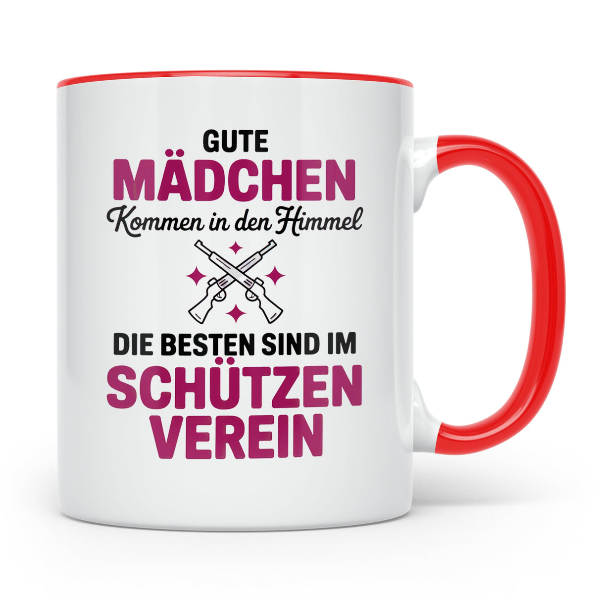 Schützenverein Tasse - Gute Mädchen Himmel, Beste Schützen G – Rot [farbe:rot]