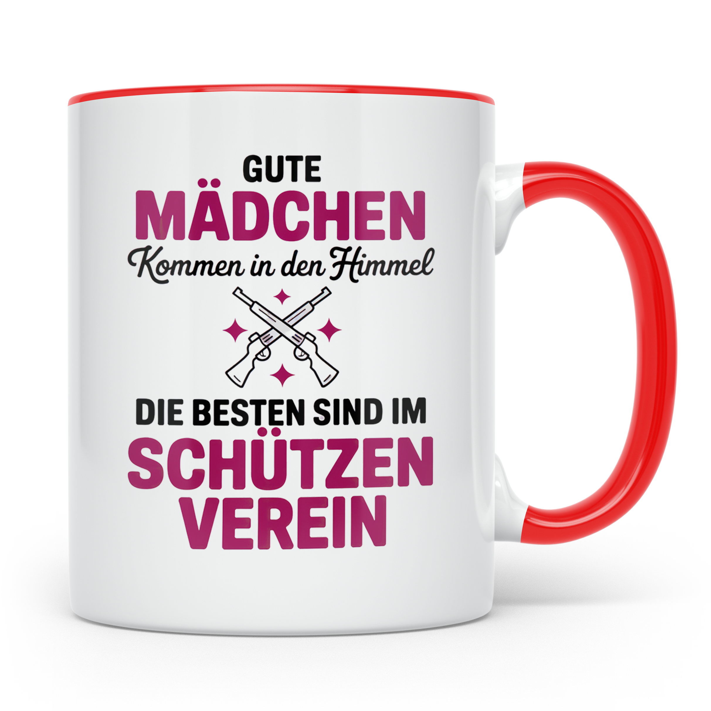 Schützenverein Tasse - Gute Mädchen Himmel, Beste Schützen G – Rot [farbe:rot]