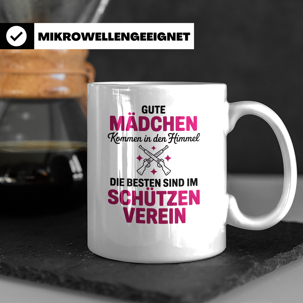 Schützenverein Tasse - Gute Mädchen Himmel, Beste Schützen G – Weiß [farbe:weiß]