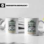 Geocaching Tasse mit Spruch Keine Ahnung Auto Cache gefunden – Weiß [farbe:weiß]