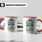 Geocaching Tasse mit Spruch Keine Ahnung Auto Cache gefunden – Rot [farbe:rot]