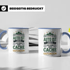 Geocaching Tasse mit Spruch Keine Ahnung Auto Cache gefunden – Blau [farbe:blau]