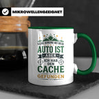 Geocaching Tasse mit Spruch Keine Ahnung Auto Cache gefunden – Grün [farbe:grün]