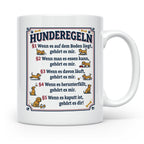 Hunderegeln Tasse mit lustigem Spruch für Hundebesitzer, Her – Weiß [farbe:weiß]