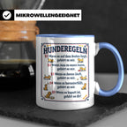 Hunderegeln Tasse mit lustigem Spruch für Hundebesitzer, Her – Blau [farbe:blau]