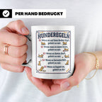Hunderegeln Tasse mit lustigem Spruch für Hundebesitzer, Her – Weiß [farbe:weiß]