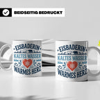 Eisbaderin Tasse mit Spruch Kaltes Wasser Warmes Herz | Gesc – Weiß [farbe:weiß]