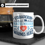 Eisbaderin Tasse mit Spruch Kaltes Wasser Warmes Herz | Gesc – Weiß [farbe:weiß]