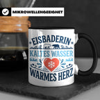 Eisbaderin Tasse mit Spruch Kaltes Wasser Warmes Herz | Gesc – Schwarz [farbe:schwarz]