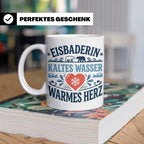 Eisbaderin Tasse mit Spruch Kaltes Wasser Warmes Herz | Gesc – Weiß [farbe:weiß]