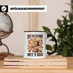 Barista Tasse mit Spruch Der Tag beginnt mit 9 Bar | Espress – Schwarz [farbe:schwarz]