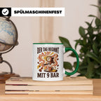 Barista Tasse mit Spruch Der Tag beginnt mit 9 Bar | Espress – Grün [farbe:grün]