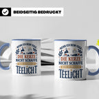 Yoga Tasse lustiger Spruch Kerze Teelicht Kaffeetasse für Yo – Blau [farbe:blau]
