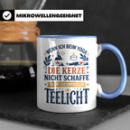 Yoga Tasse lustiger Spruch Kerze Teelicht Kaffeetasse für Yo – Blau [farbe:blau]