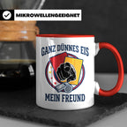 Schiedsrichter Tasse mit Spruch Ganz dünnes Eis mein Freund  – Rot [farbe:rot]