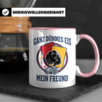 Schiedsrichter Tasse mit Spruch Ganz dünnes Eis mein Freund  – Rosa [farbe:rosa]