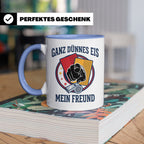Schiedsrichter Tasse mit Spruch Ganz dünnes Eis mein Freund  – Blau [farbe:blau]
