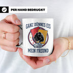 Schiedsrichter Tasse mit Spruch Ganz dünnes Eis mein Freund  – Weiß [farbe:weiß]