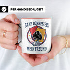 Schiedsrichter Tasse mit Spruch Ganz dünnes Eis mein Freund  – Rot [farbe:rot]