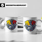 Schiedsrichter Tasse mit Herzschlag, Pfeife & Karten Motiv,  – Weiß [farbe:weiß]