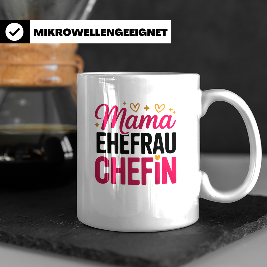 Mama Ehefrau Chefin Tasse - Muttertag Geschenkidee für Power – Weiß [farbe:weiß]