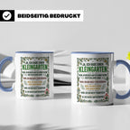 Kleingarten Tasse mit lustigem Spruch gegen Gartenzwerge | G – Blau [farbe:blau]