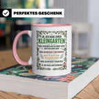 Kleingarten Tasse mit lustigem Spruch gegen Gartenzwerge | G – Rosa [farbe:rosa]