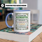 Kleingarten Tasse mit lustigem Spruch gegen Gartenzwerge | G – Blau [farbe:blau]