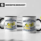 Projektleiter Tasse mit Spruch Zitronenfalter faltet keine Z – Schwarz [farbe:schwarz]