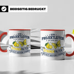 Projektleiter Tasse mit Spruch Zitronenfalter faltet keine Z – Rot [farbe:rot]