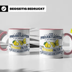 Projektleiter Tasse mit Spruch Zitronenfalter faltet keine Z – Rosa [farbe:rosa]