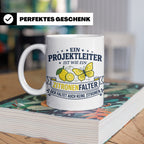 Projektleiter Tasse mit Spruch Zitronenfalter faltet keine Z – Weiß [farbe:weiß]