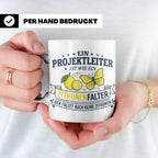 Projektleiter Tasse mit Spruch Zitronenfalter faltet keine Z – Weiß [farbe:weiß]