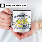 Projektleiter Tasse mit Spruch Zitronenfalter faltet keine Z – Schwarz [farbe:schwarz]