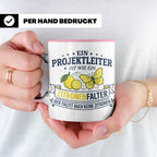 Projektleiter Tasse mit Spruch Zitronenfalter faltet keine Z – Rosa [farbe:rosa]