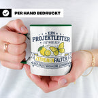 Projektleiter Tasse mit Spruch Zitronenfalter faltet keine Z – Grün [farbe:grün]